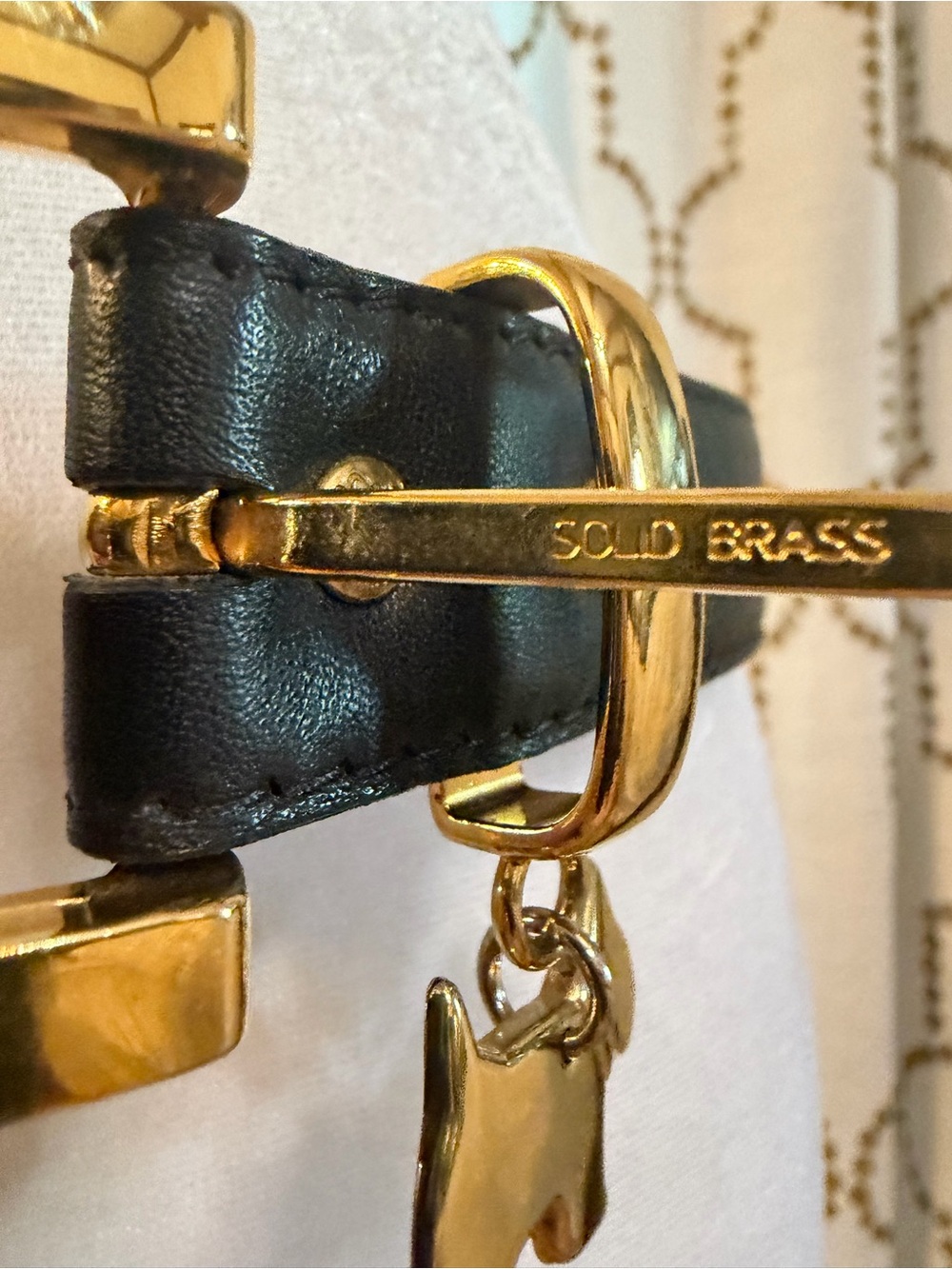 Vintage Dog Black and Gold terrier belt - Picture 3 of 12